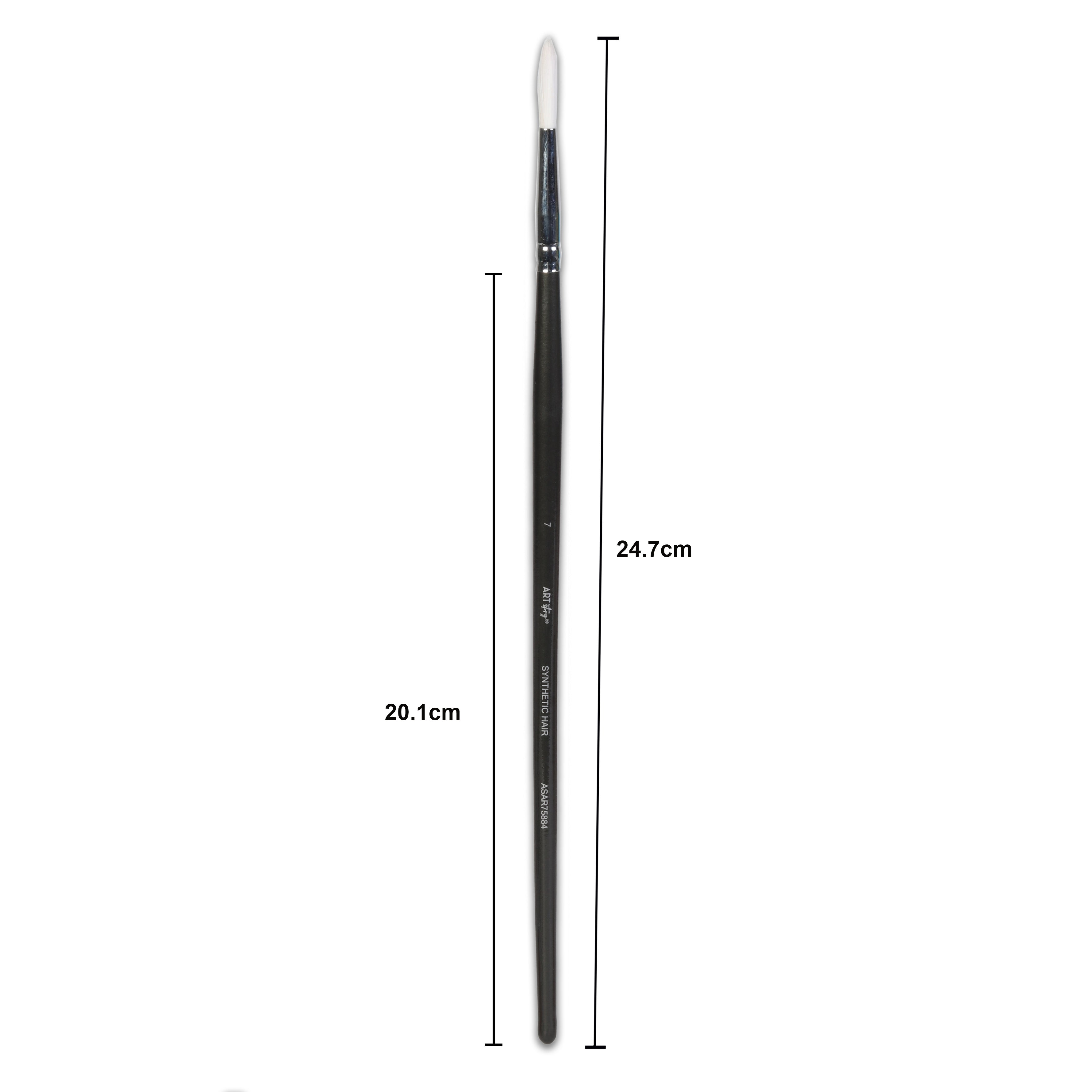 Premium Round Brush Synthetic Hair Handle Length 200mm Size 7 1 pc