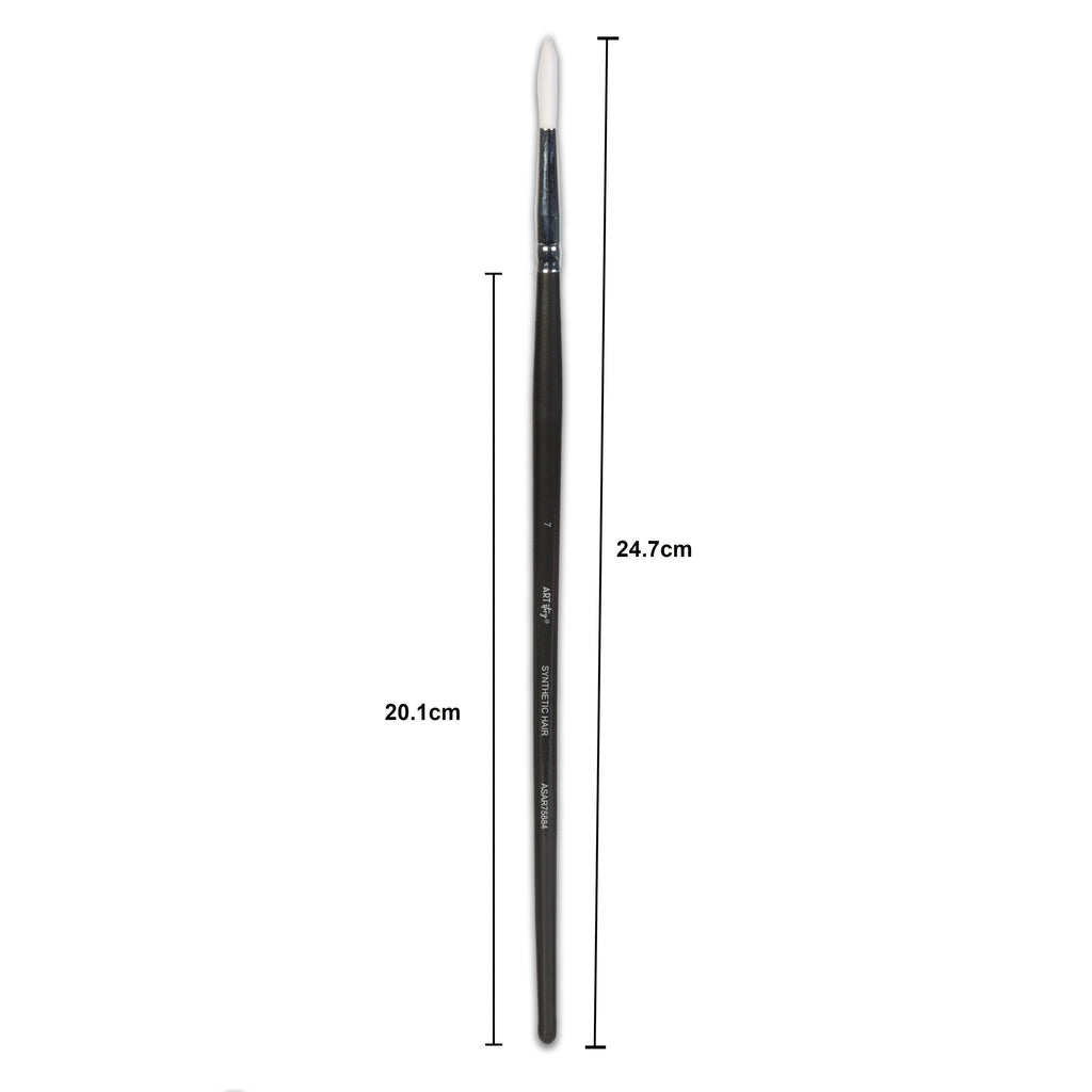 Premium Round Brush Synthetic Hair Handle Length 200mm Size 7 1 pc