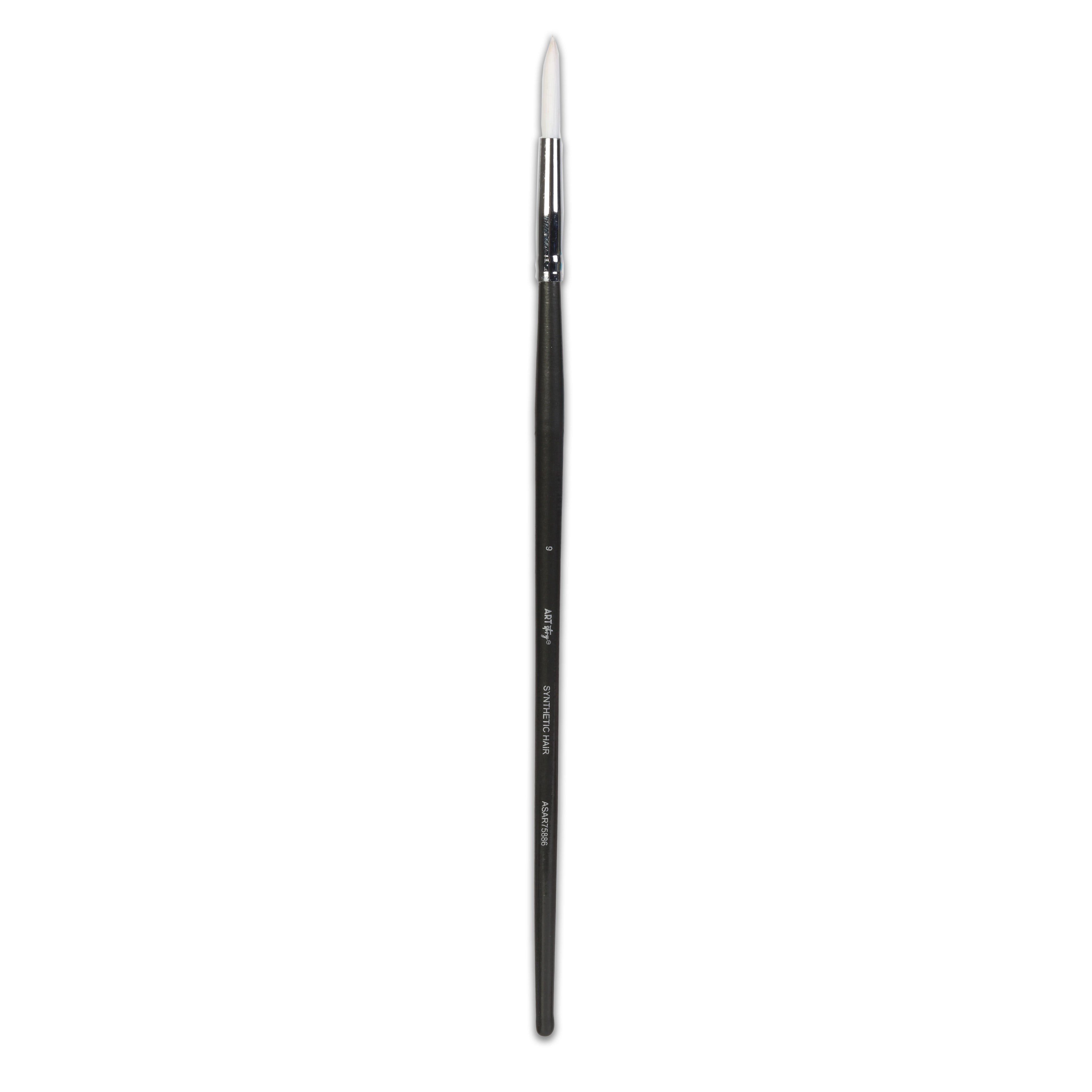 Premium Round Brush Synthetic Hair Handle Length 200mm Size 9 1 pc