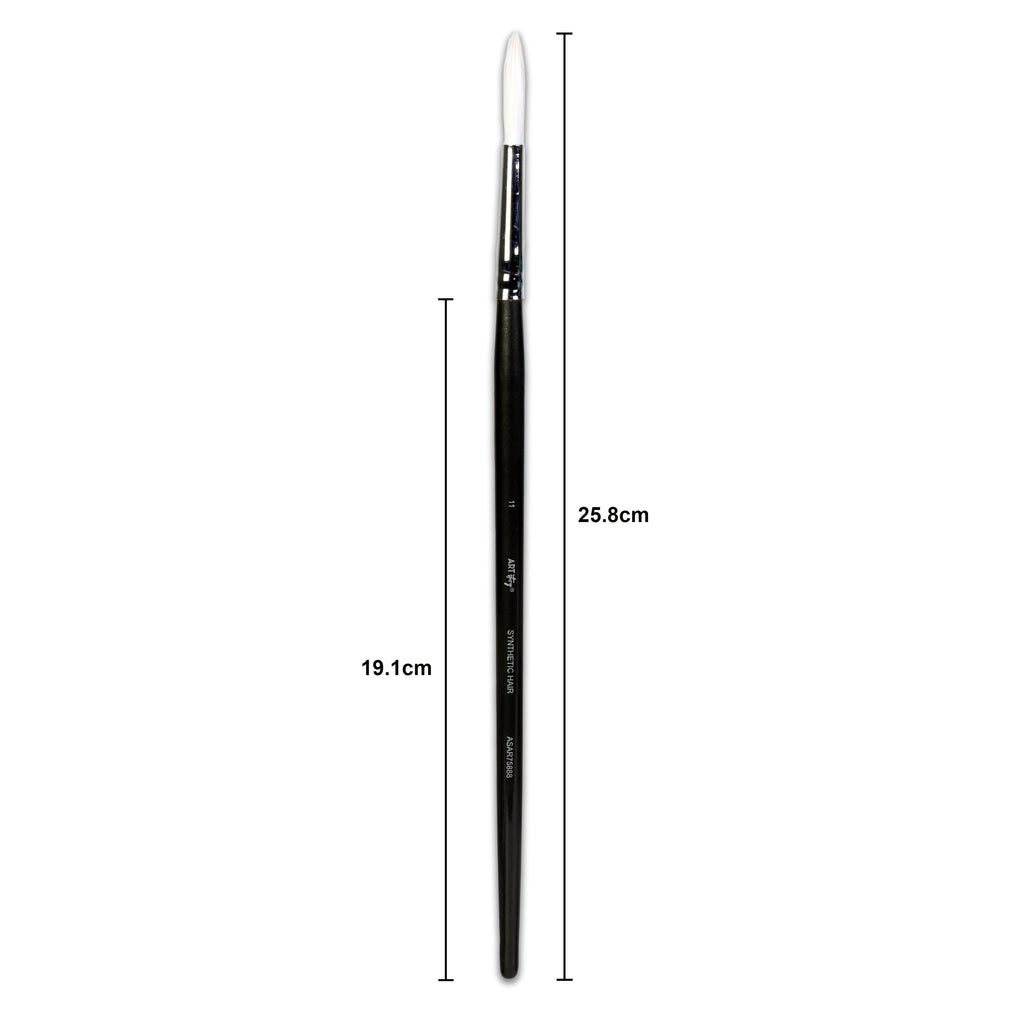 Premium Round Brush Synthetic Hair Handle Length 200mm Size 11 1 pc