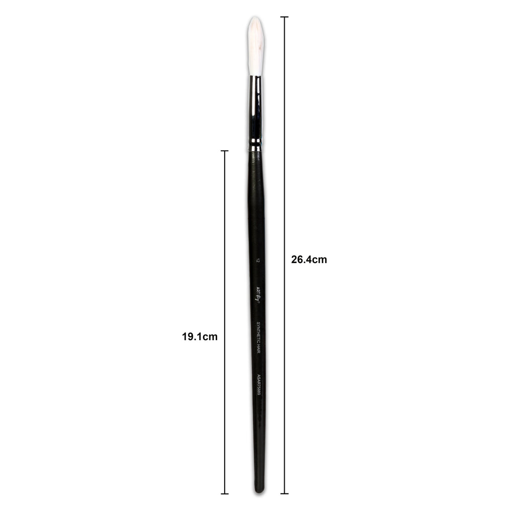 Premium Round Brush Synthetic Hair Handle Length 200mm Size 12 1 pc
