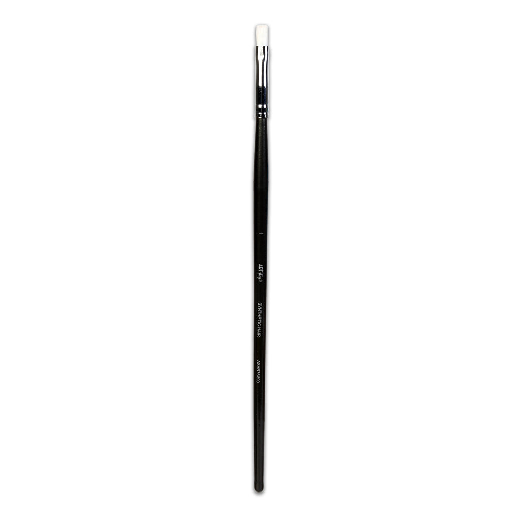 Premium Flat Brush Synthetic Hair Handle Length 200mm Size 1 1 pc