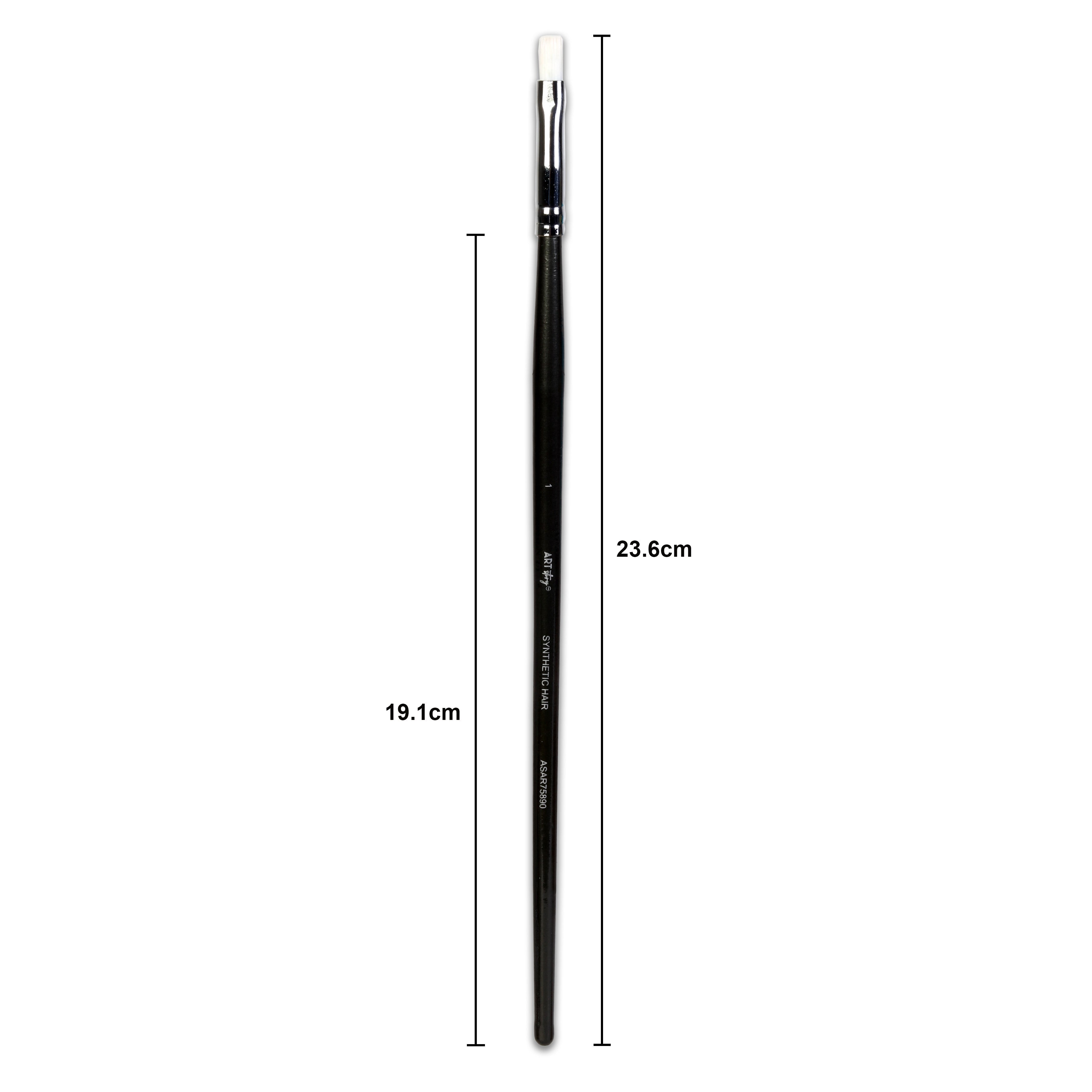 Premium Flat Brush Synthetic Hair Handle Length 200mm Size 1 1 pc