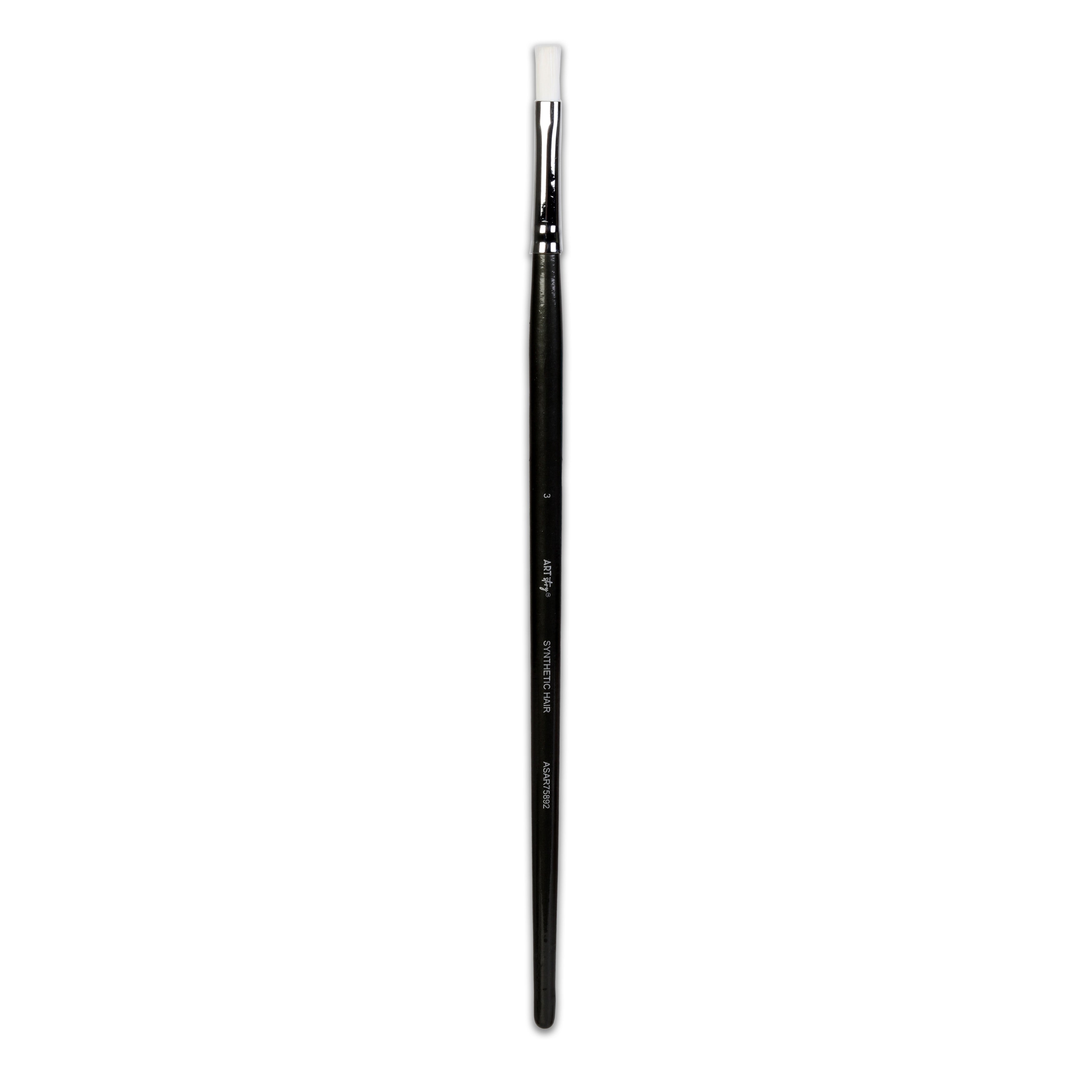 Premium Flat Brush Synthetic Hair Handle Length 200mm Size 4 1 pc