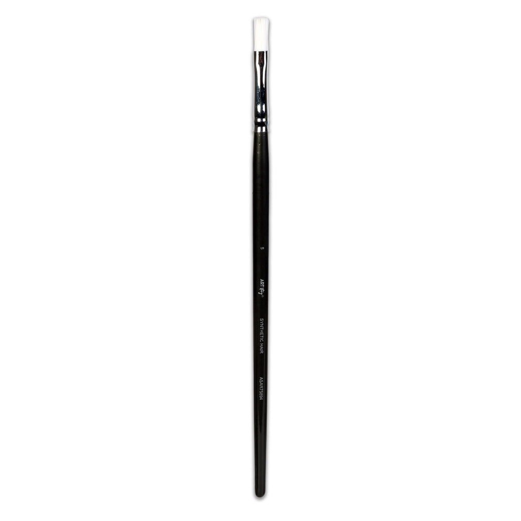 Premium Flat Brush Synthetic Hair Handle Length 200mm Size 5 1 pc