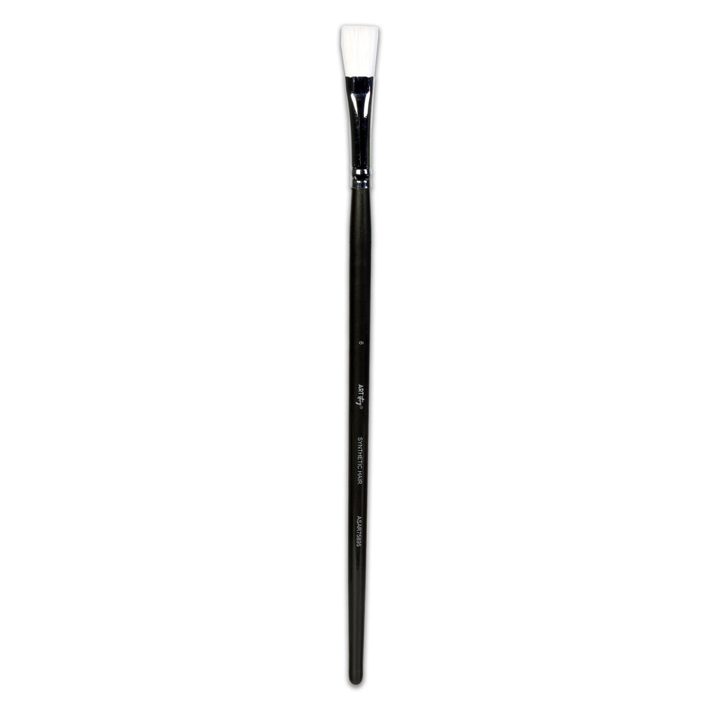 Premium Flat Brush Synthetic Hair Handle Length 200mm Size 6 1 pc
