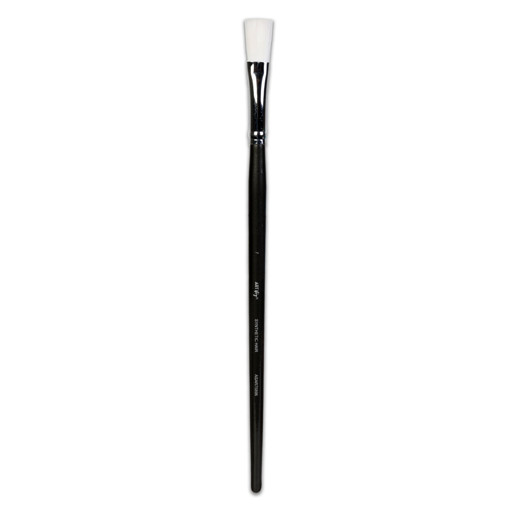 Premium Flat Brush Synthetic Hair Handle Length 200mm Size 7 1 pc