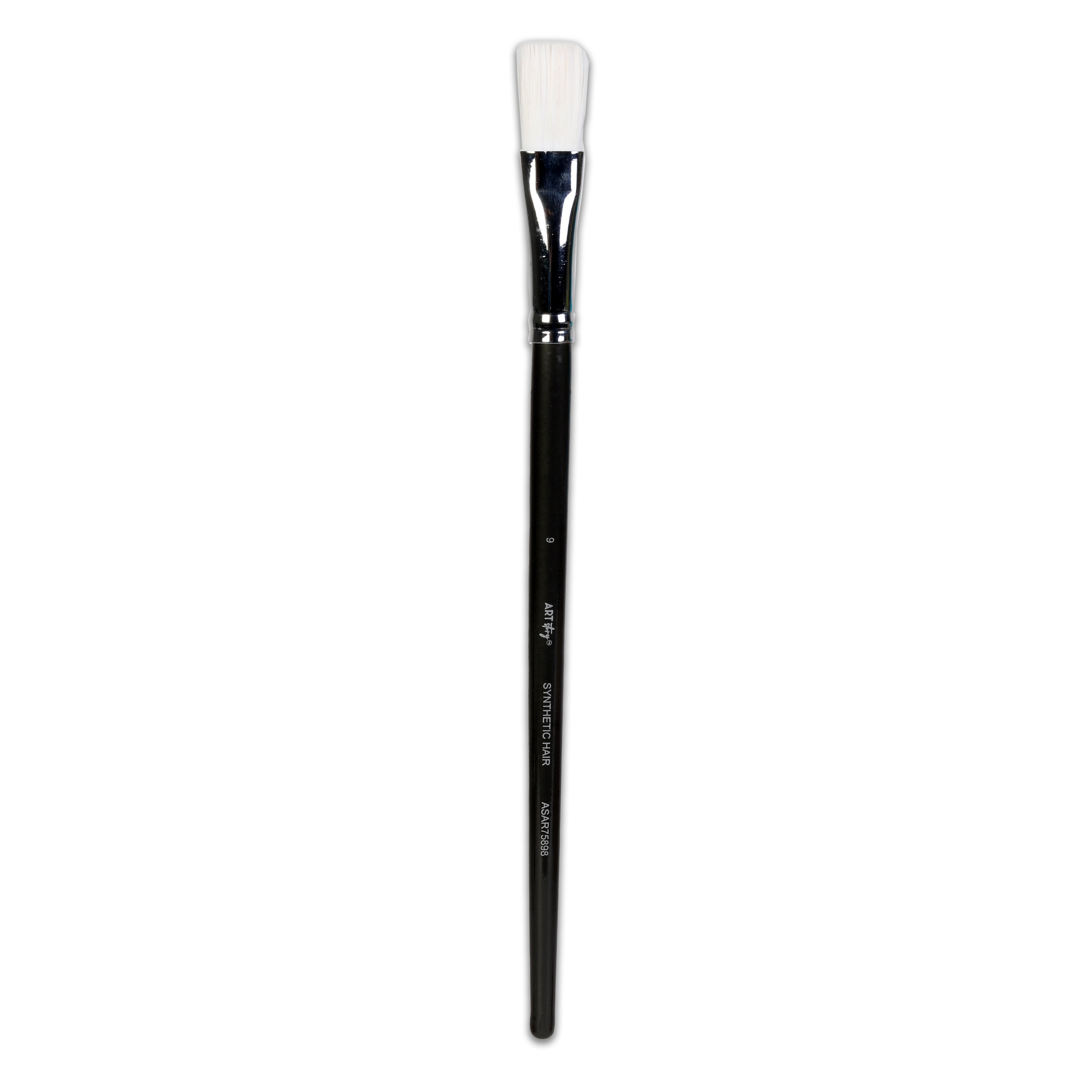 Premium Flat Brush Synthetic Hair Handle Length 200mm Size 9 1 pc