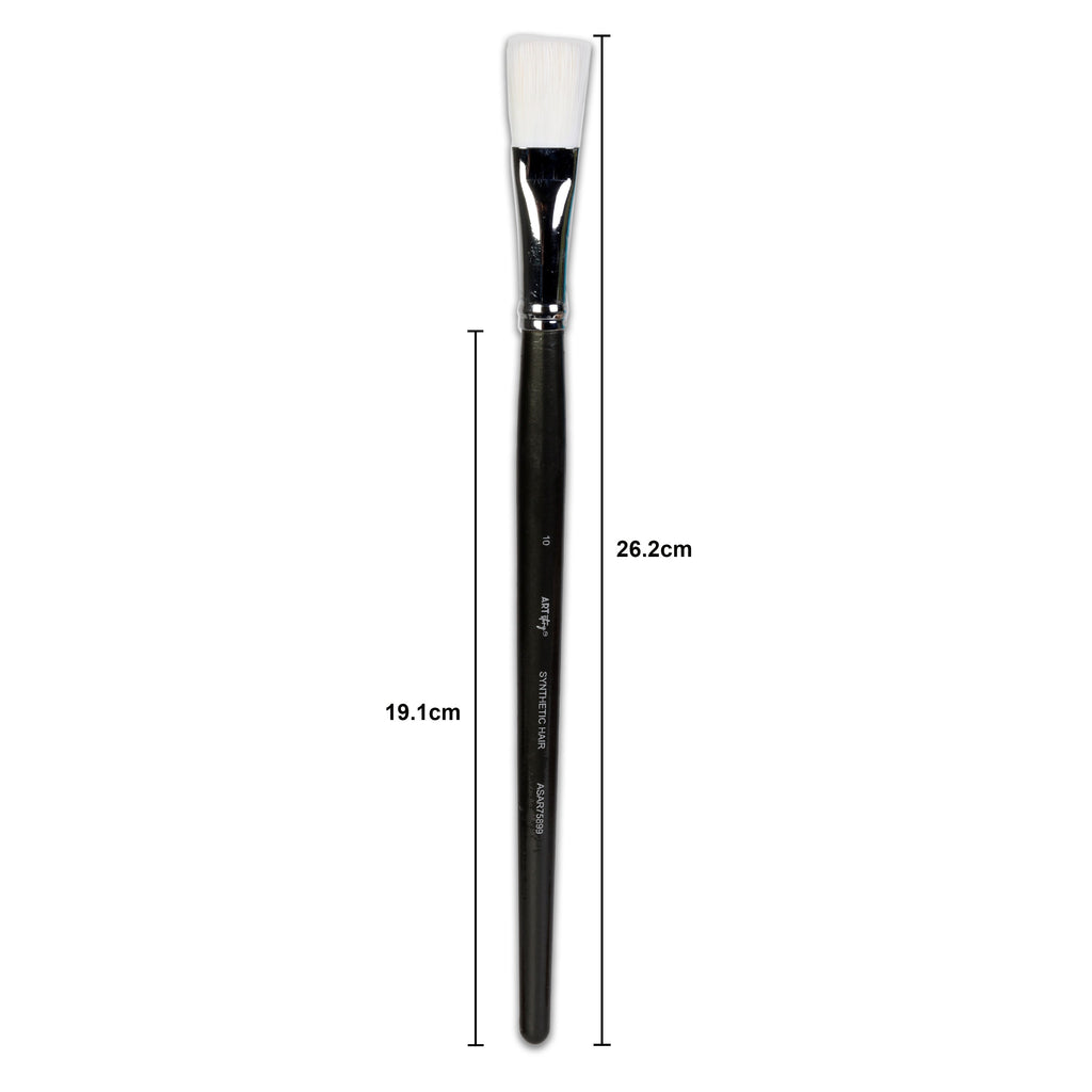Premium Flat Brush Synthetic Hair Handle Length 200mm Size 10 1 pc