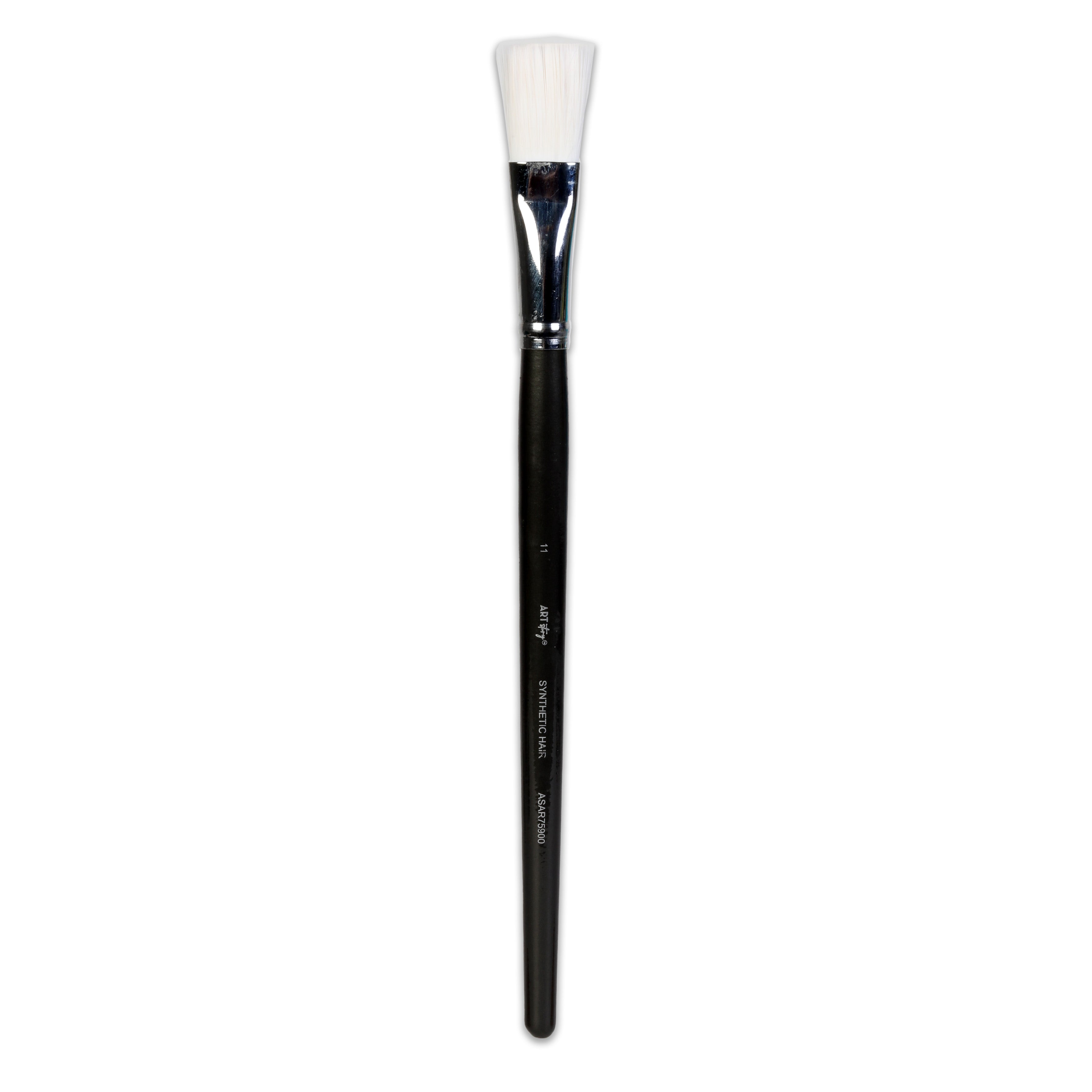 Premium Flat Brush Synthetic Hair Handle Length 200mm Size 2 1 pc