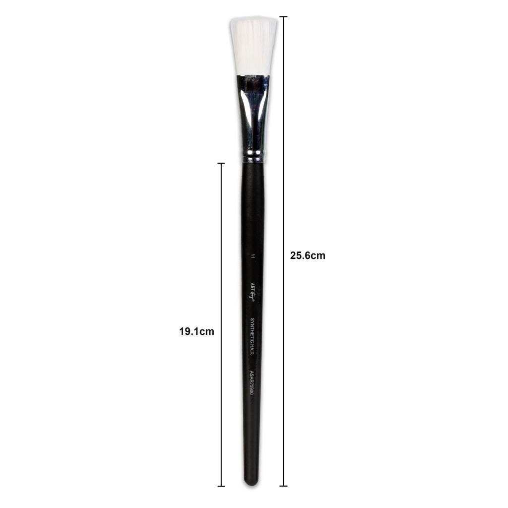 Premium Flat Brush Synthetic Hair Handle Length 200mm Size 2 1 pc