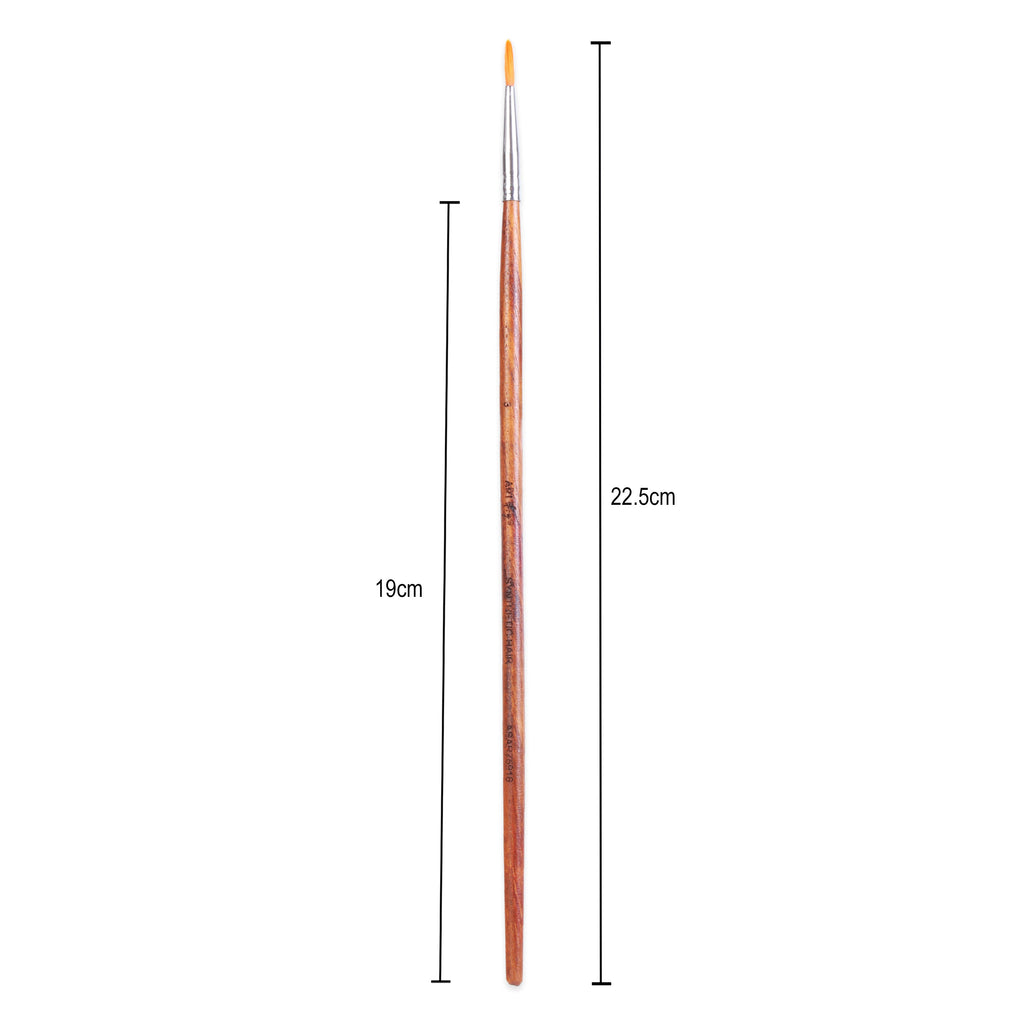 Rosewood Round Brush Synthetic Hair Handle Length 200mm Size 3 1 pc