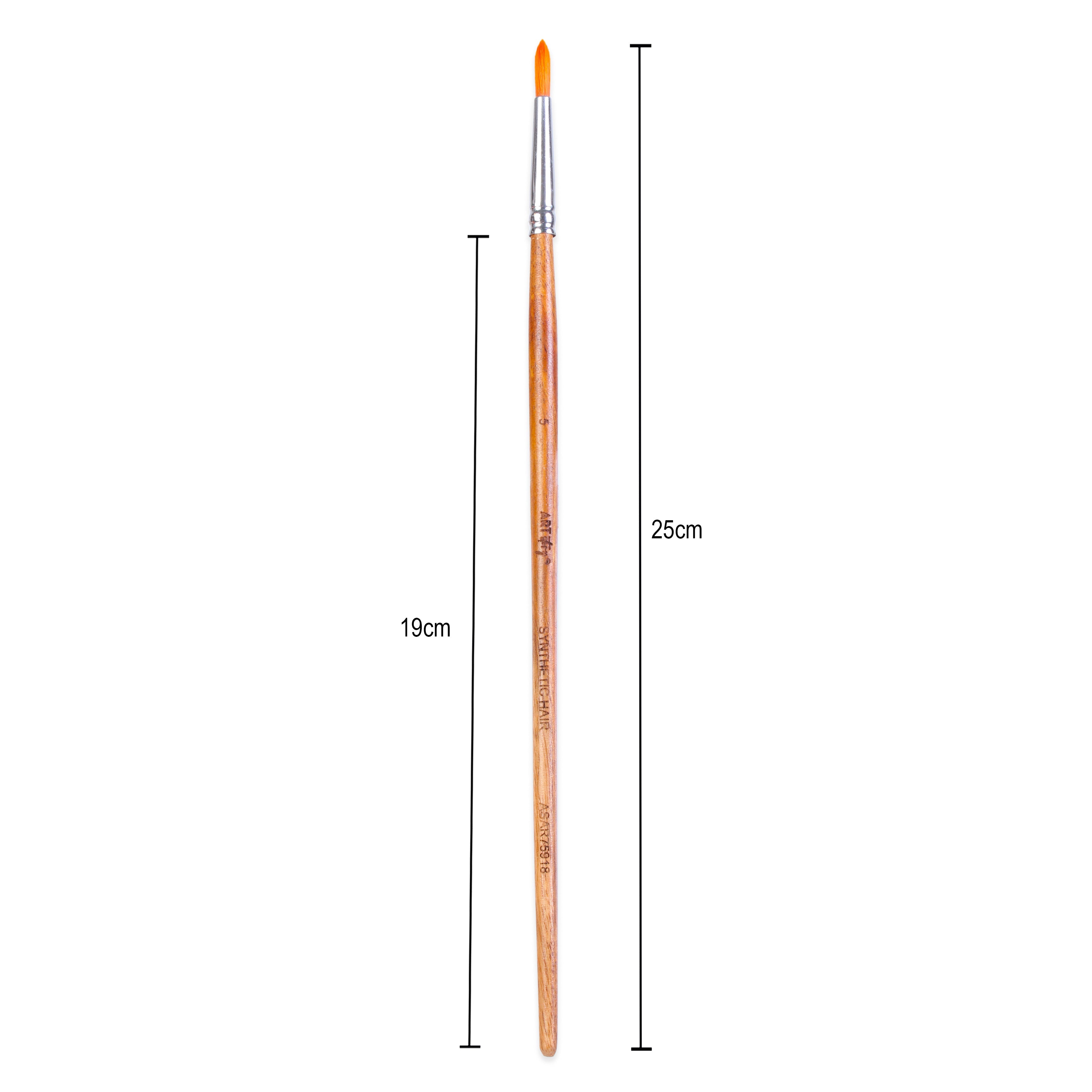 Rosewood Round Brush Synthetic Hair Handle Length 200mm Size 5 1 pc