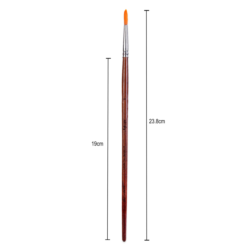 Rosewood Round Brush Synthetic Hair Handle Length 200mm Size 6 1 pc