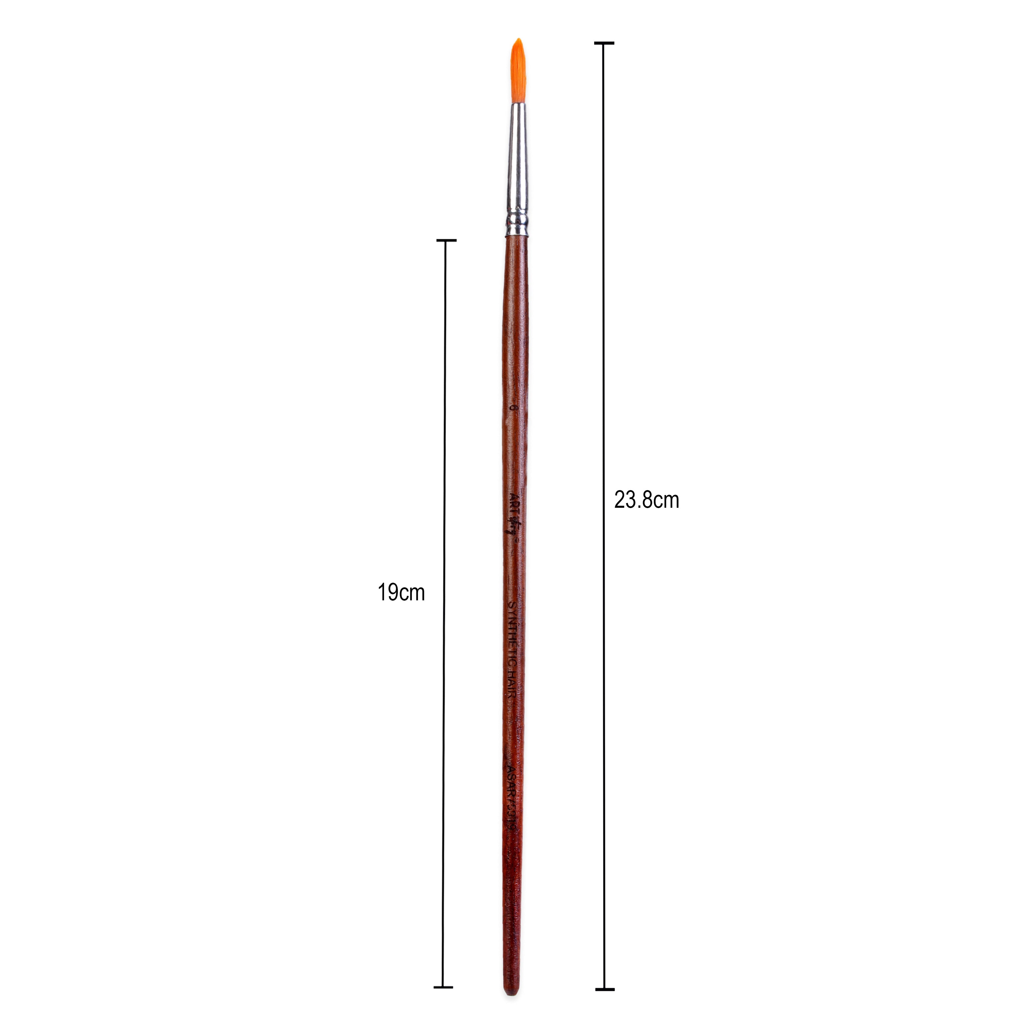Rosewood Round Brush Synthetic Hair Handle Length 200mm Size 6 1 pc