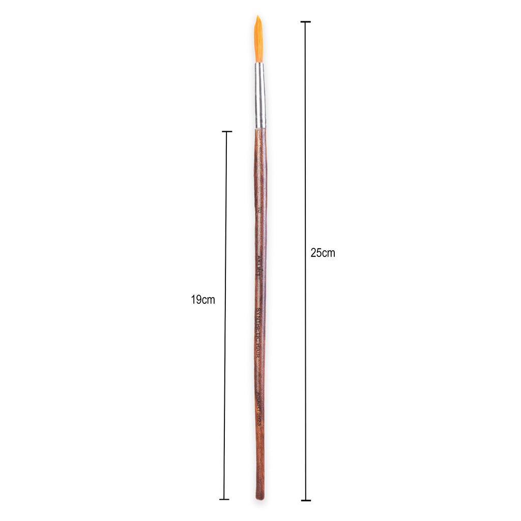Rosewood Round Brush Synthetic Hair Handle Length 200mm Size 10 1 pc