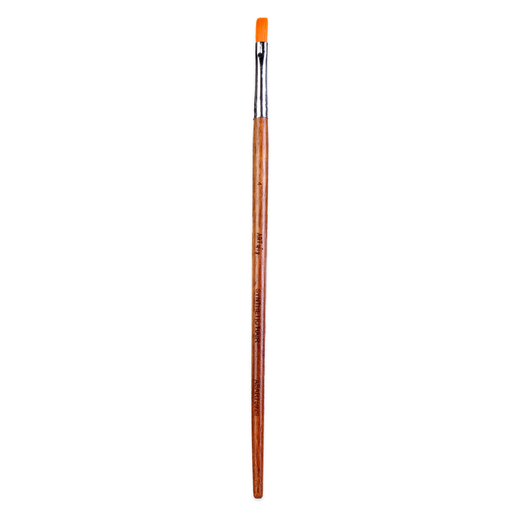 Rosewood Flat Brush Synthetic Hair Handle Length 200mm Size 4 1 pc