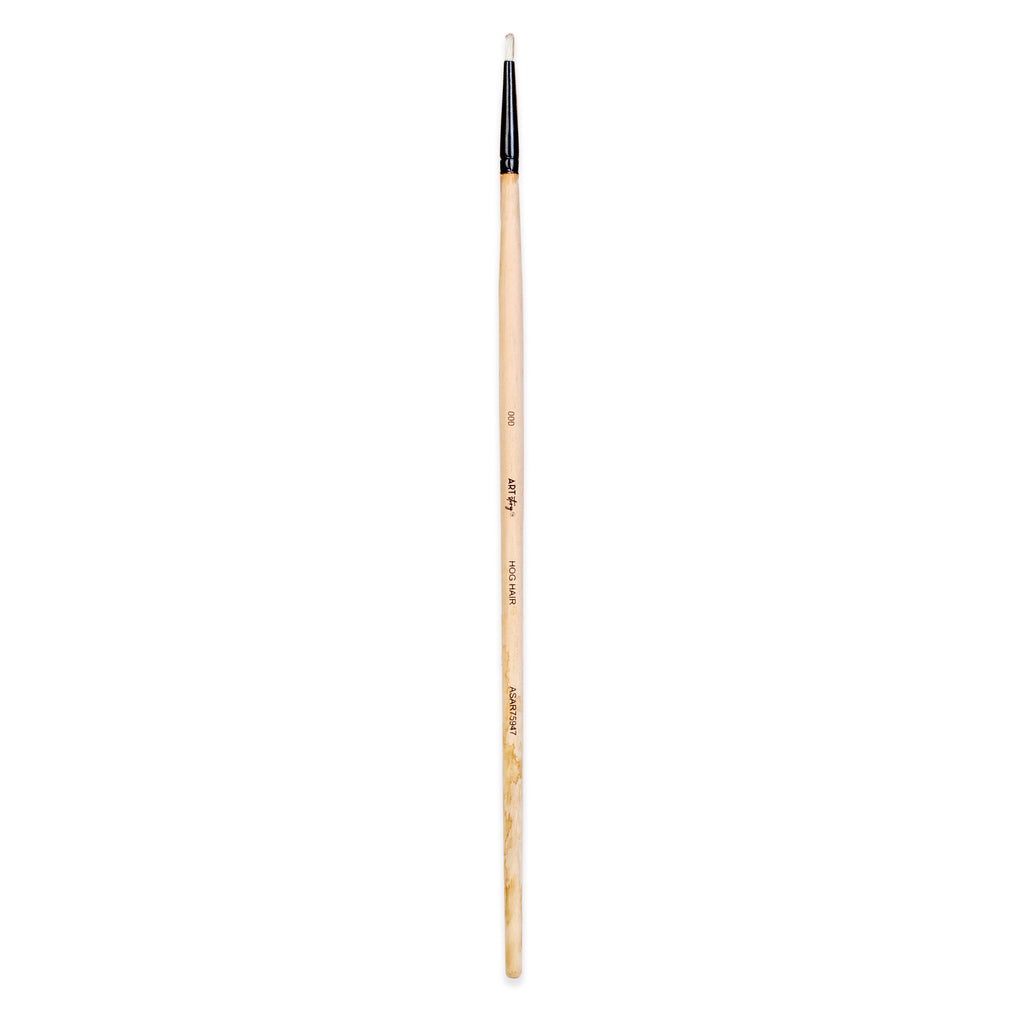 Synthetic Hog Hair Oil Round Brush Handle Length 200mm Size 000 1 pc