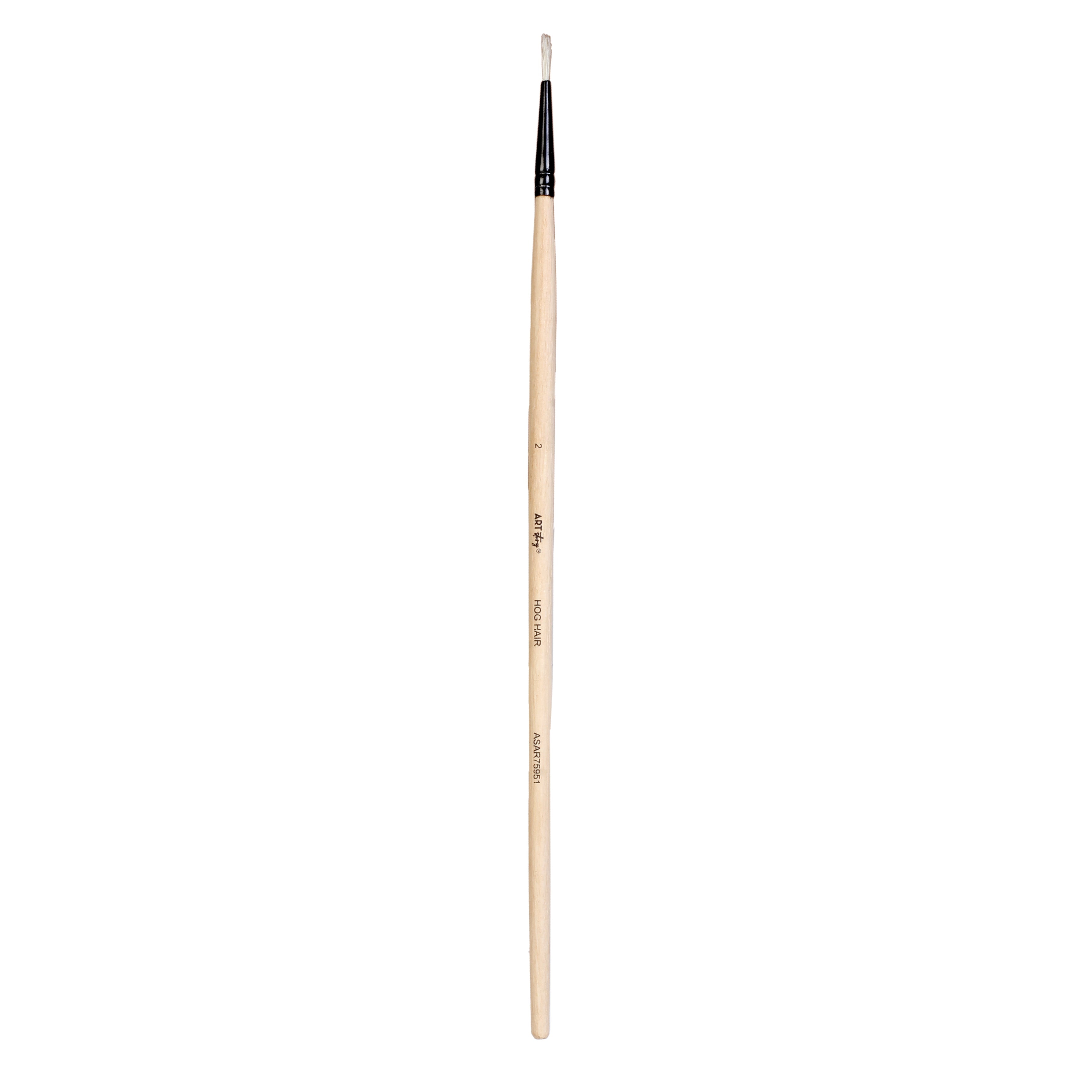 Synthetic Hog Hair Oil Round Brush Handle Length 200mm Size 2 1 pc