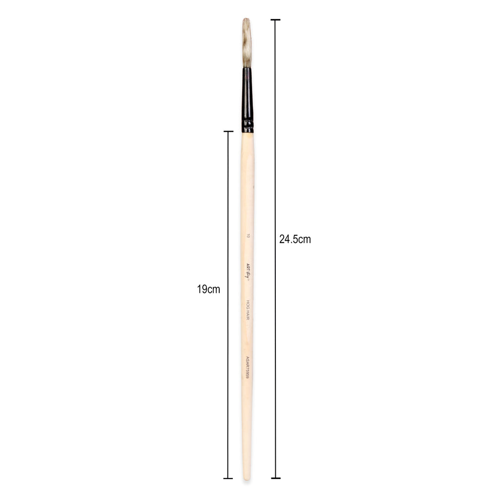 Synthetic Hog Hair Oil Round Brush Handle Length 200mm Size 10 1 pc