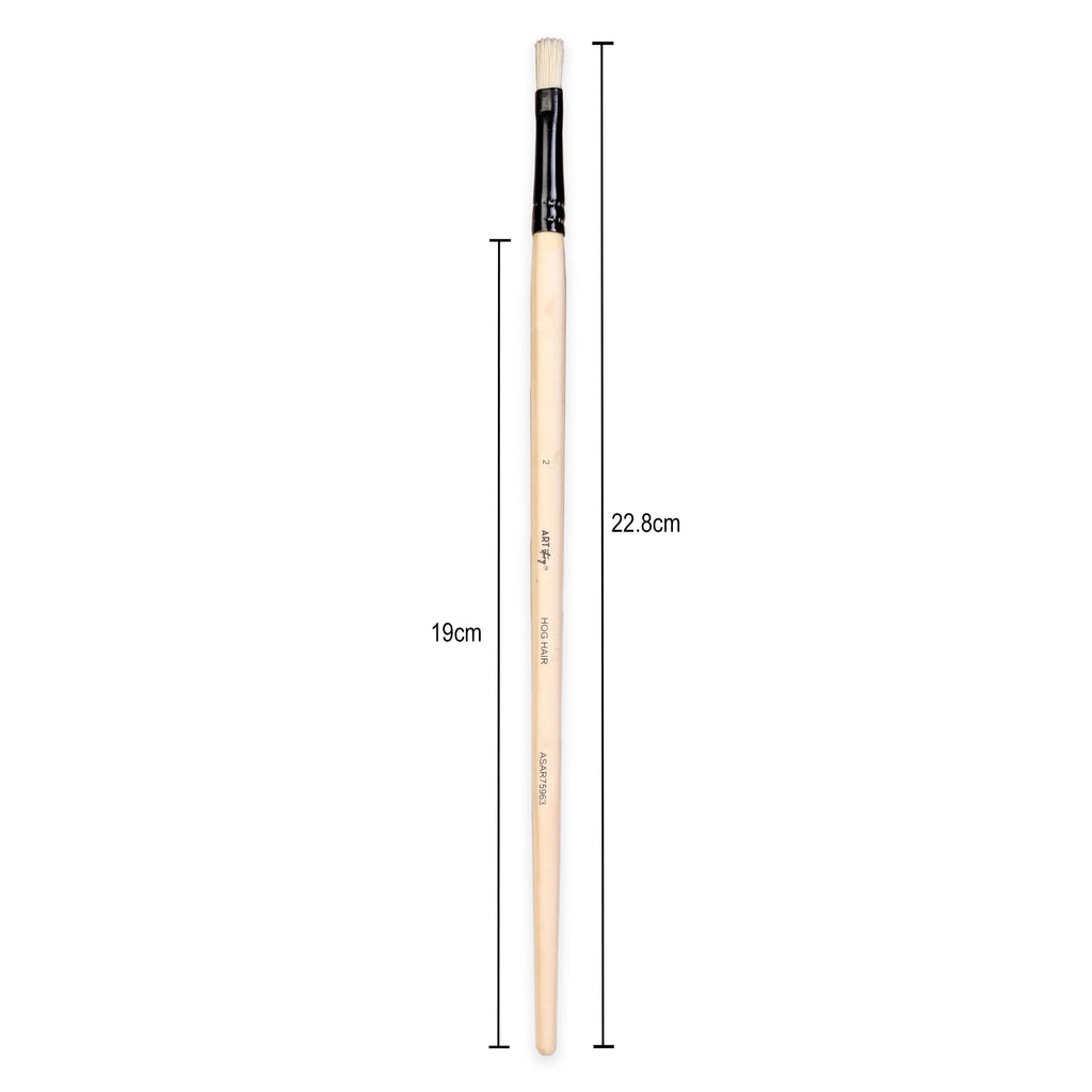 Synthetic Hog Hair Oil Flat Brush Handle Length 200mm Size 2 1 pc