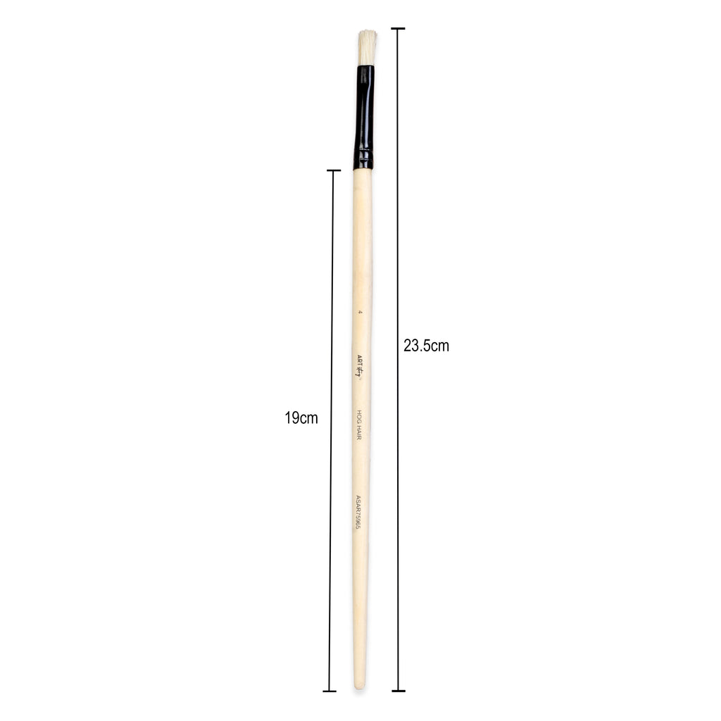Synthetic Hog Hair Oil Flat Brush Handle Length 200mm Size 4 1 pc