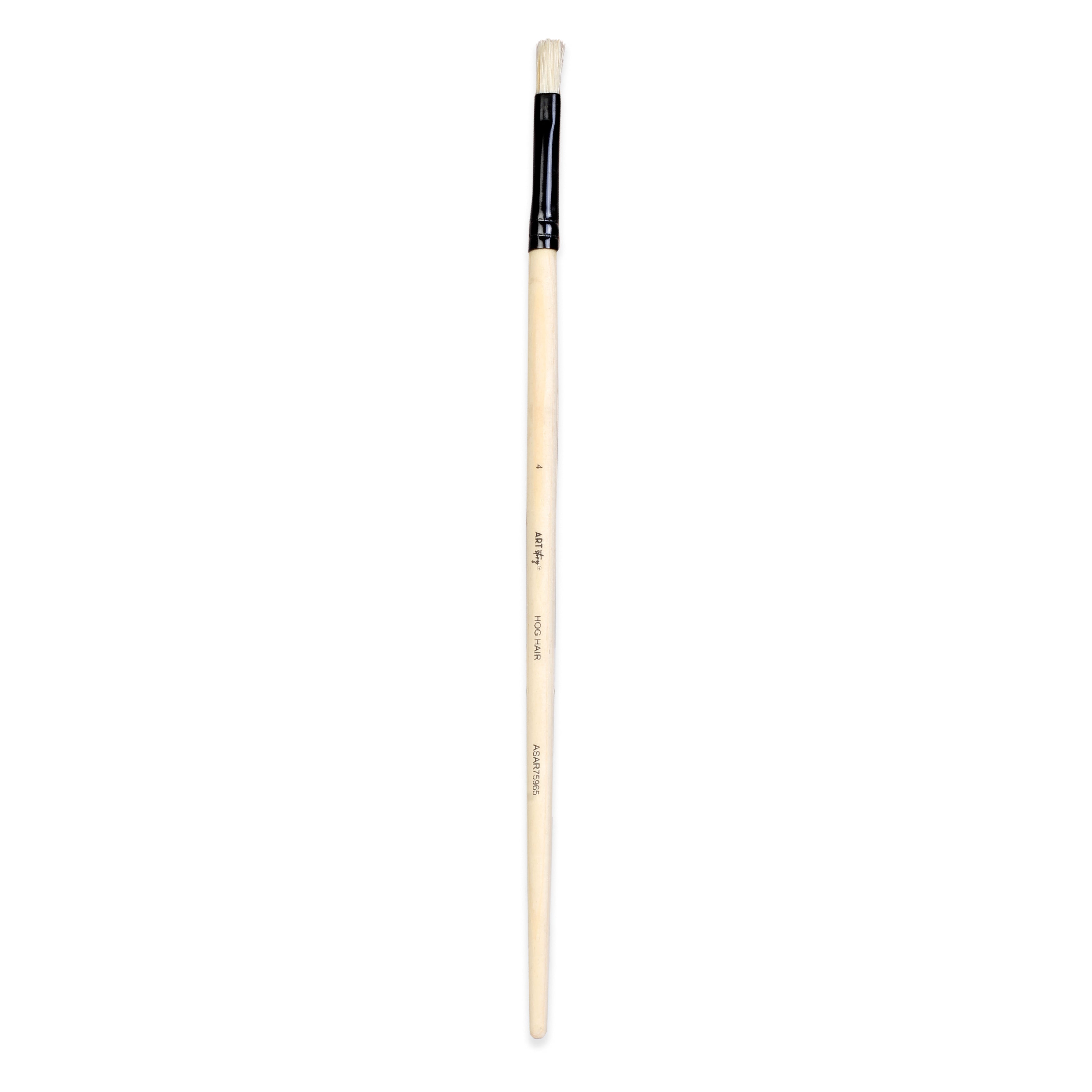 Synthetic Hog Hair Oil Flat Brush Handle Length 200mm Size 4 1 pc