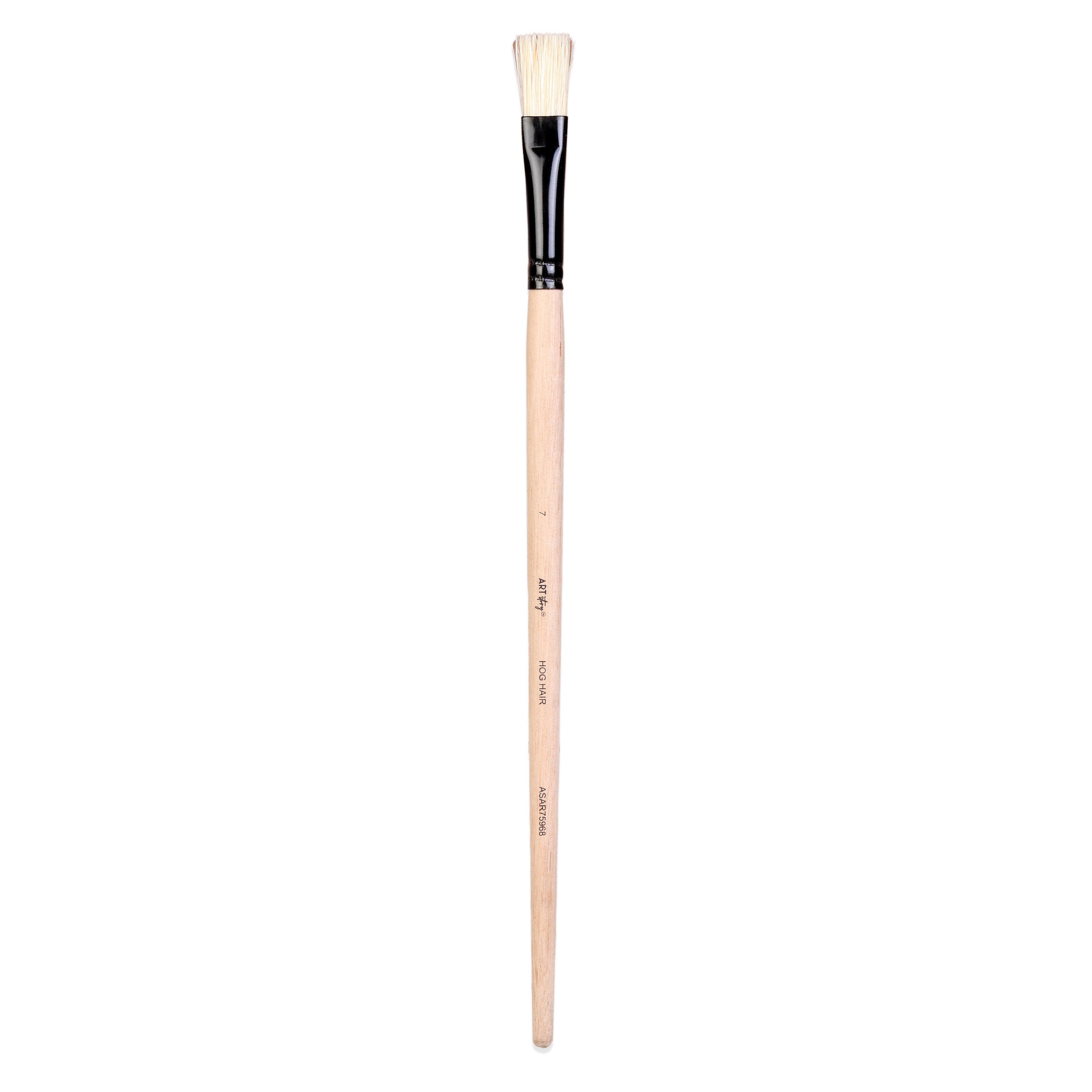 Synthetic Hog Hair Oil Flat Brush Handle Length 200mm Size 7 1 pc