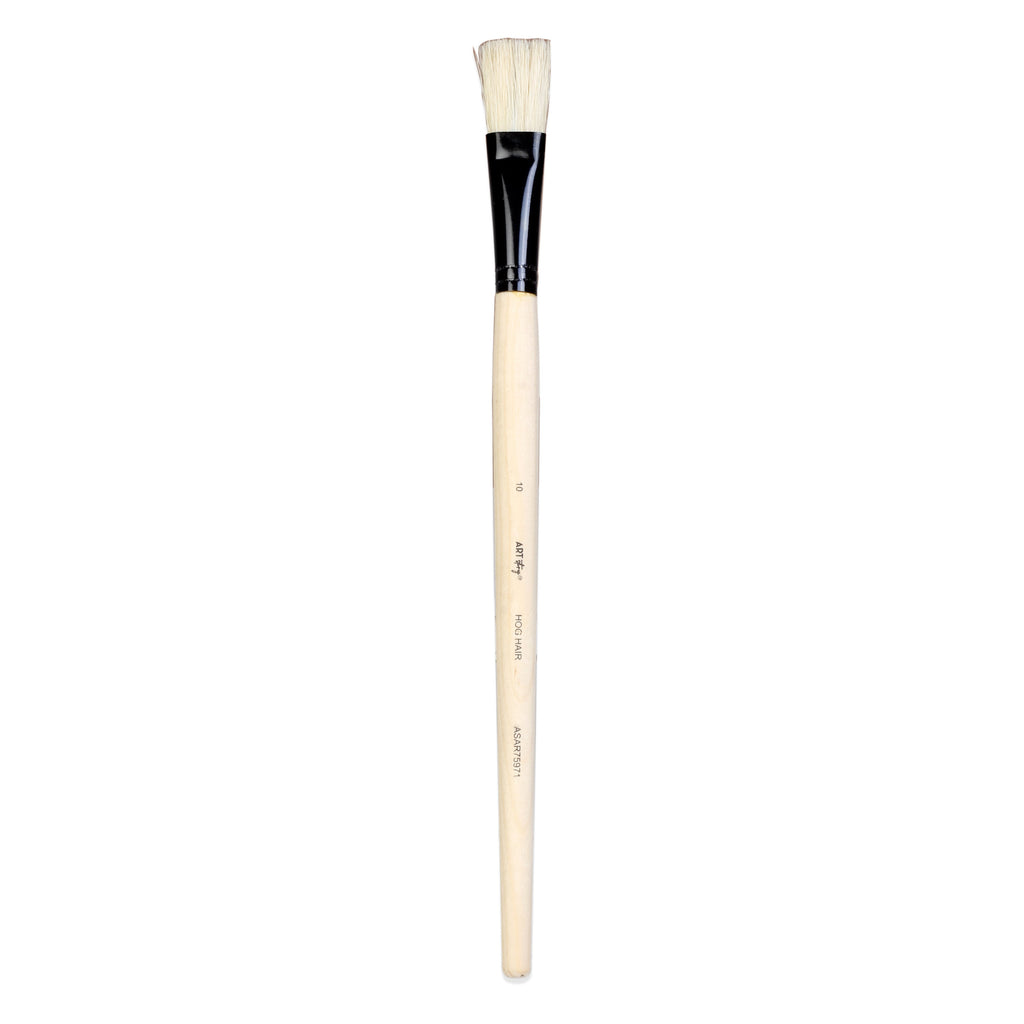 Synthetic Hog Hair Oil Flat Brush Handle Length 200mm Size 10 1 pc
