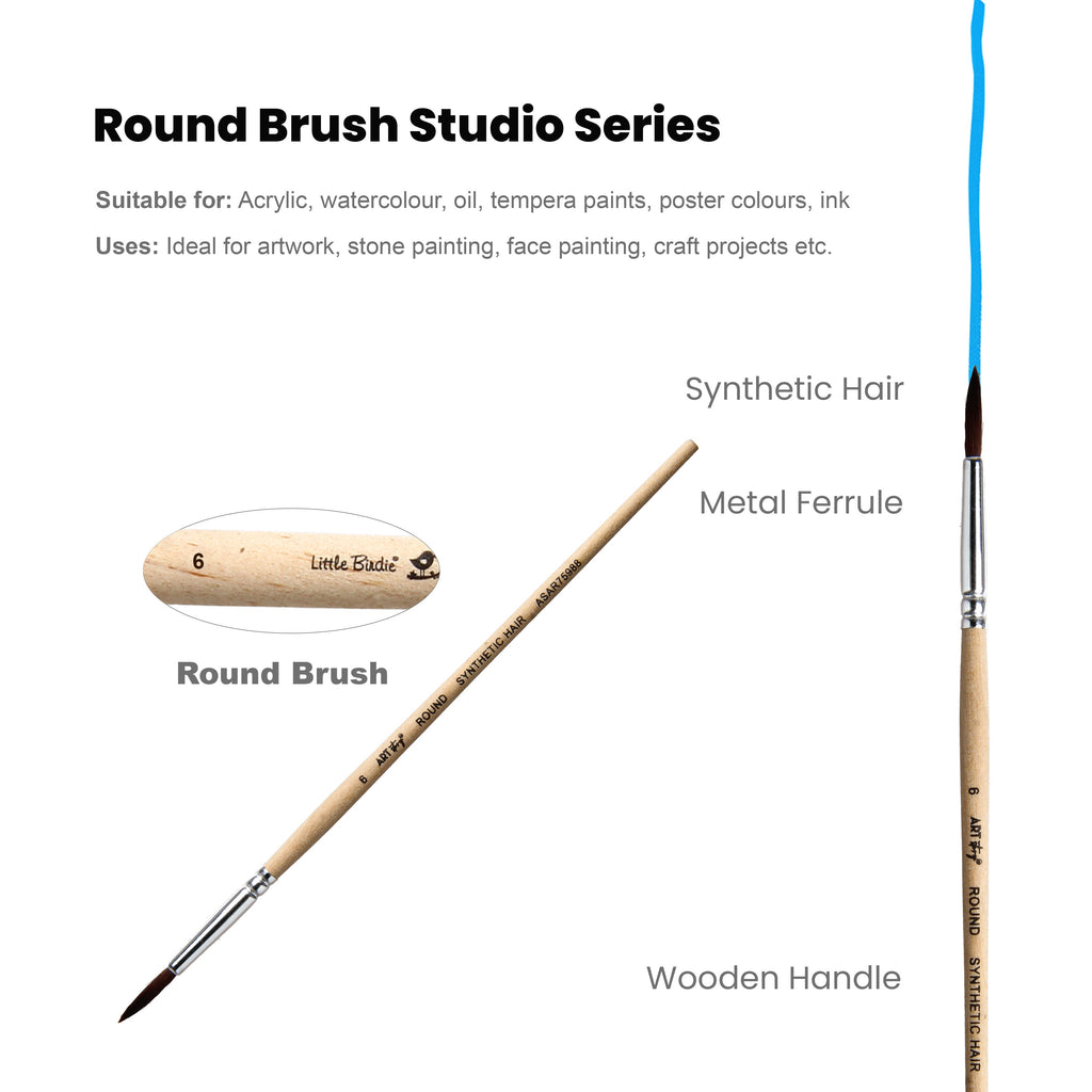 Watercolour Round Brush Synthetic (6) 165mm