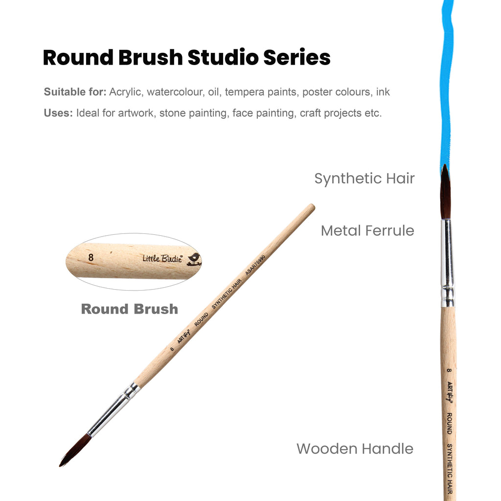 Watercolour Round Brush Synthetic (8) 165mm