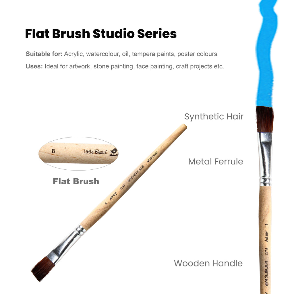 Watercolour Flat Brush Synthetic (8) 165mm
