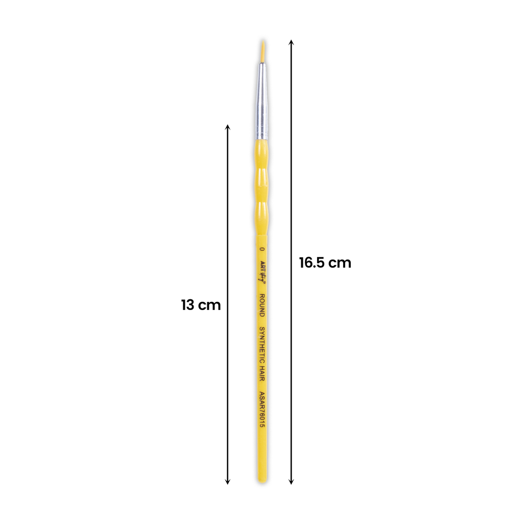 Kids Brush Round Synthetic Hair Size 0 Handle Length 150mm 1pc