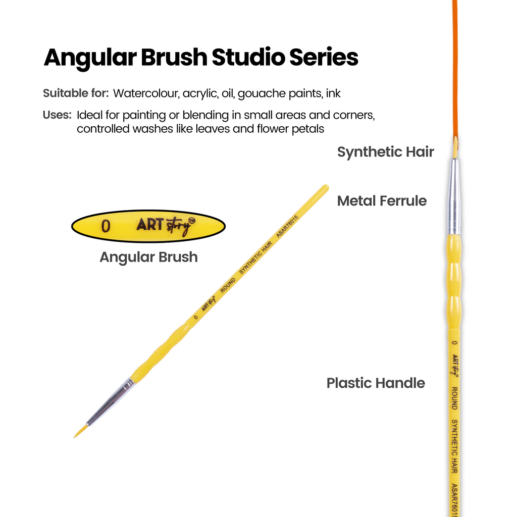 Kids Brush Round Synthetic Hair Size 0 Handle Length 150mm 1pc