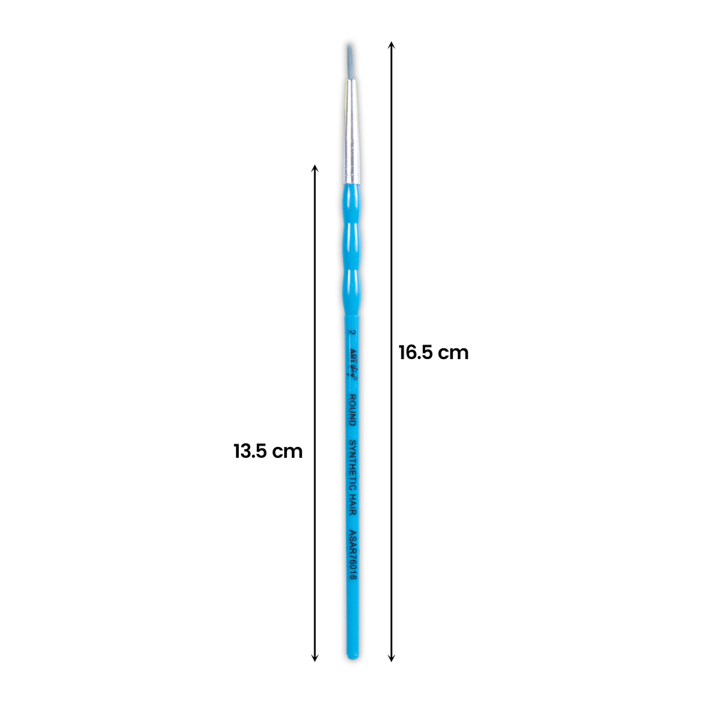 Kids Brush Round Synthetic Hair Size 2 Handle Length 150mm 1pc