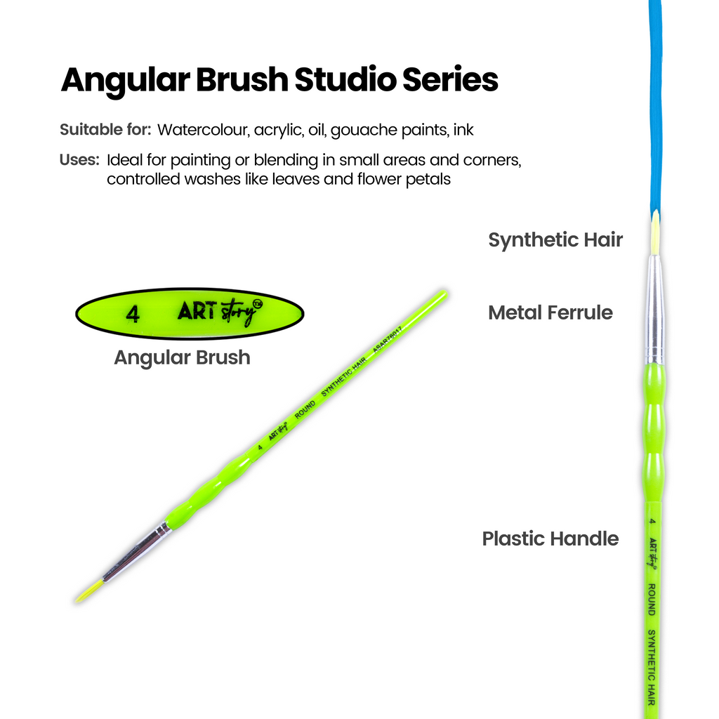 Kids Brush Round Synthetic Hair Size 4 Handle Length 150mm 1pc