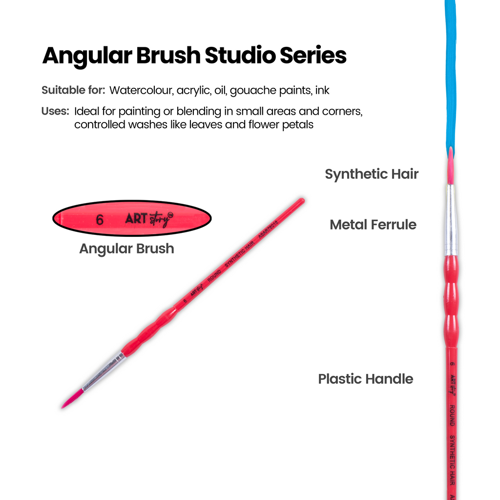 Kids Brush Round Synthetic Hair Size 6 Handle Length 150mm 1pc