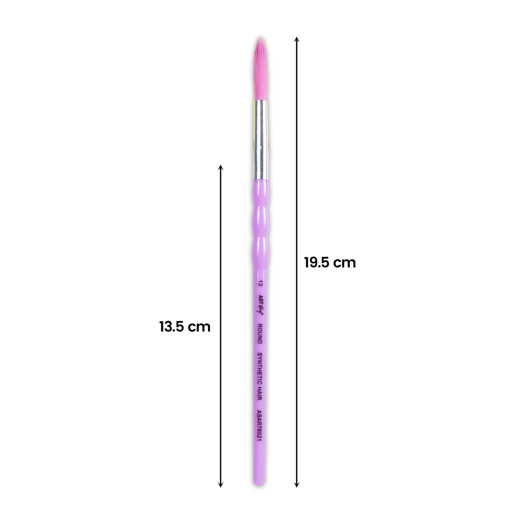 Kids Brush Round Synthetic Hair Size 12 Handle Length 150mm 1pc