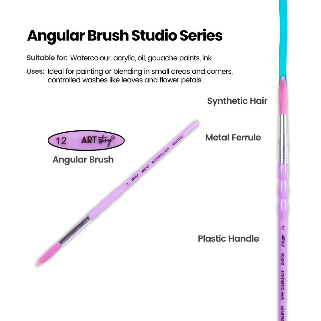 Kids Brush Round Synthetic Hair Size 12 Handle Length 150mm 1pc