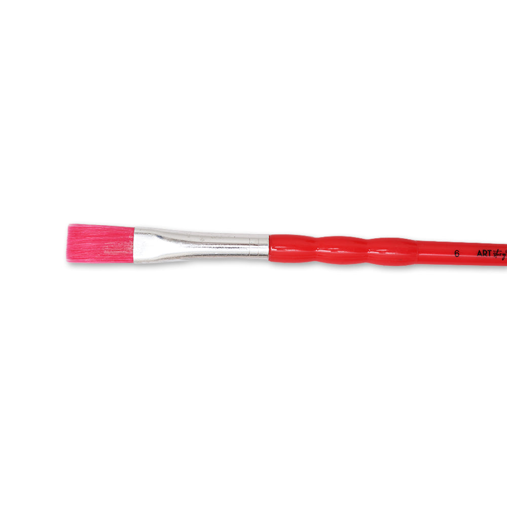 Kids Brush Flat Synthetic Hair Size 6 Handle Length 150mm 1pc