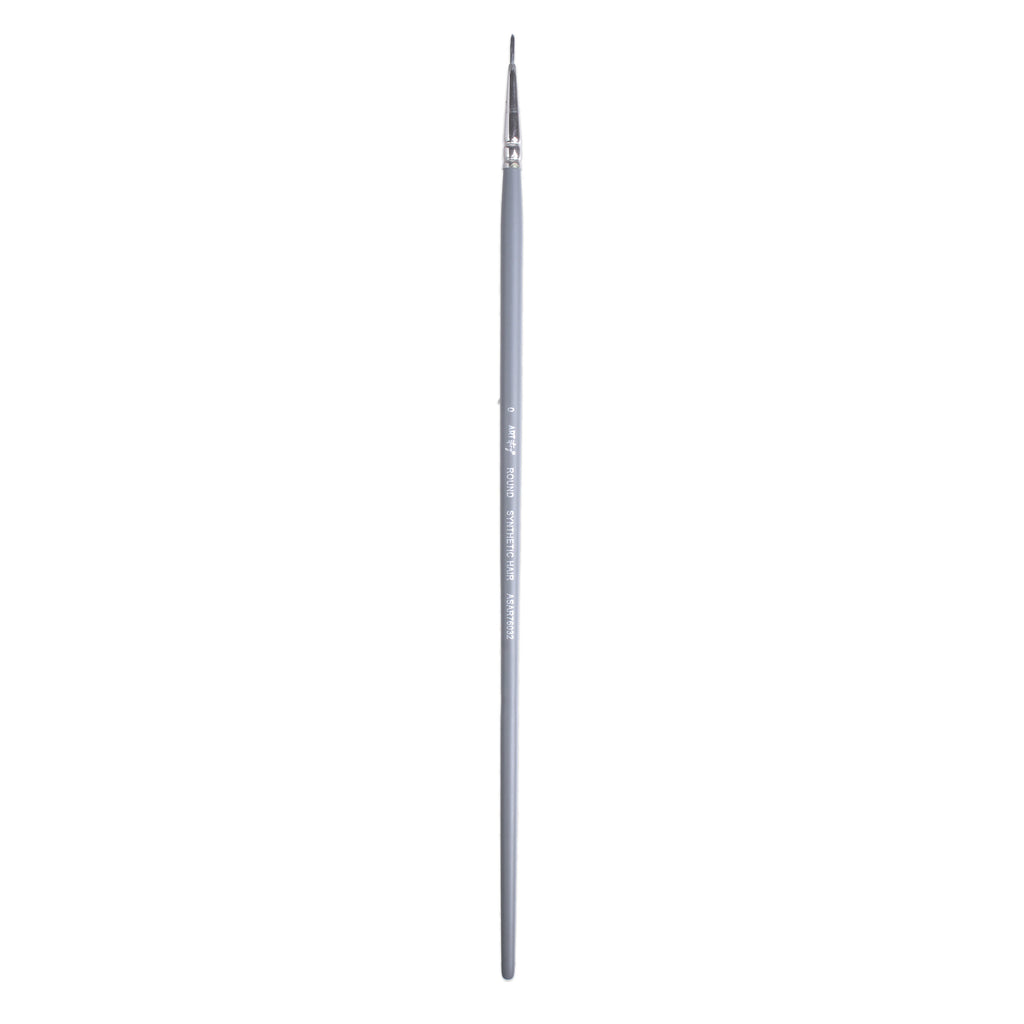 Long Handle Brush Round Synthetic Hair Size 0 Handle Length 250mm