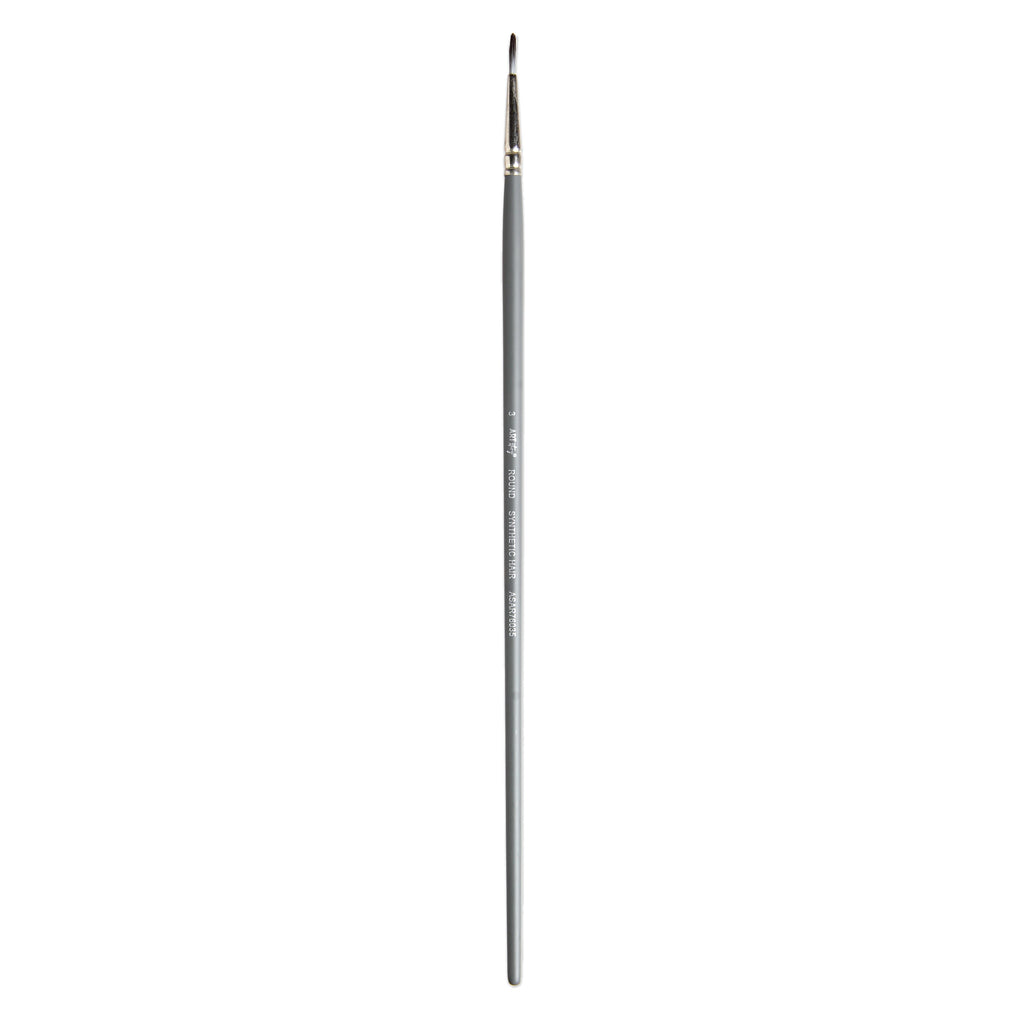 Long Handle Brush Round | Synthetic Hair | Size 3 - Handle Length 250mm