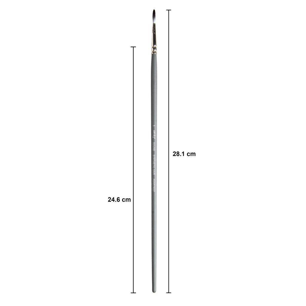 Long Handle Brush Round Synthetic Hair Size 5 Handle Length 250mm