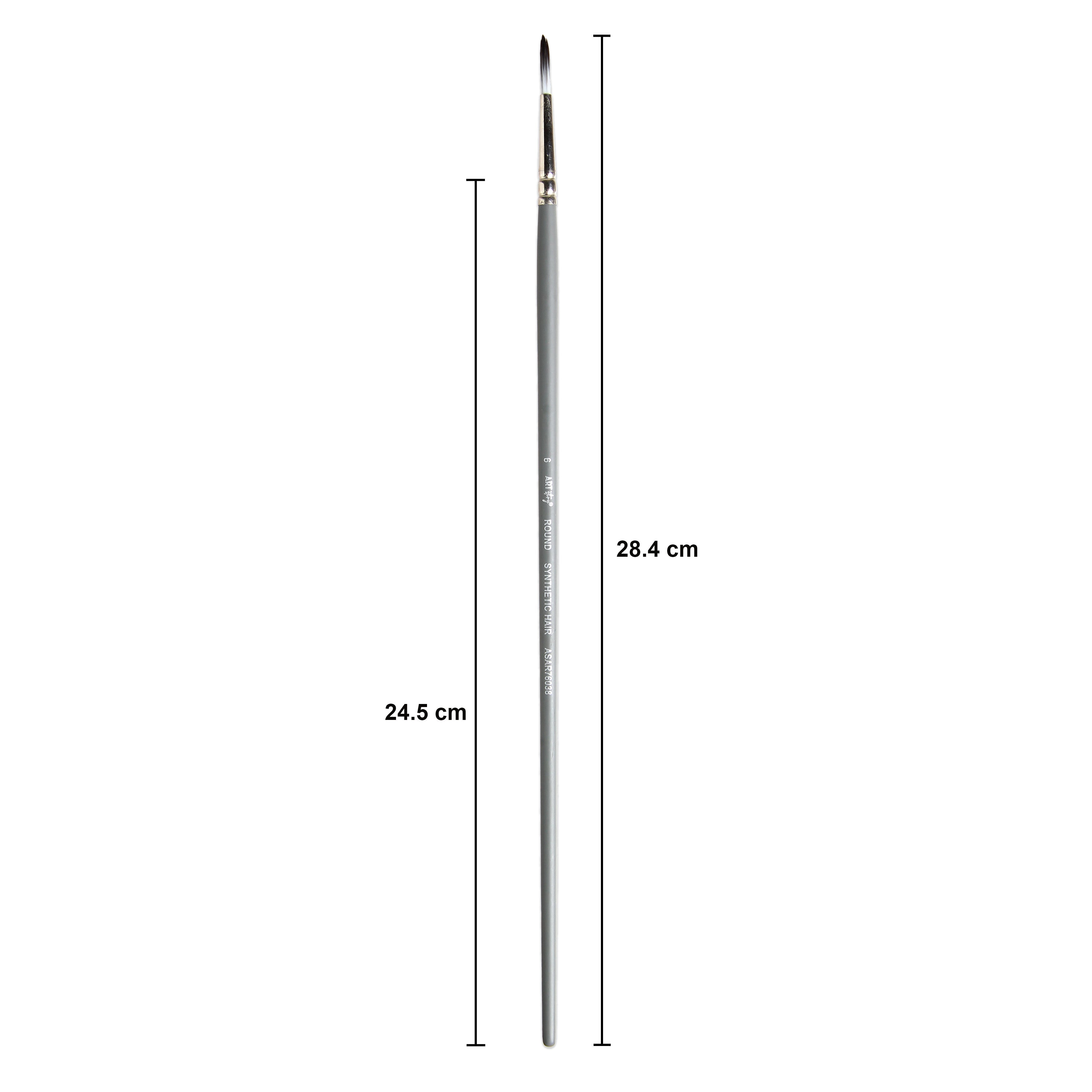 Long Handle Brush Round Synthetic Hair Size 6 Handle Length 250mm