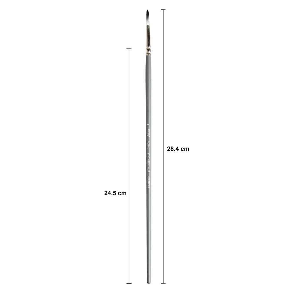 Long Handle Brush Round Synthetic Hair Size 6 Handle Length 250mm