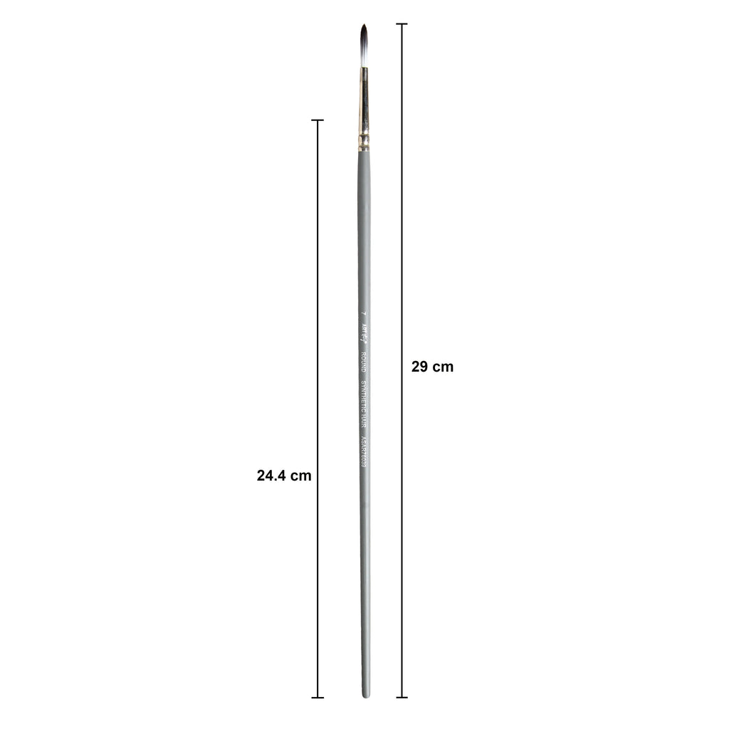 Long Handle Brush Round Synthetic Hair Size 7 Handle Length 250mm