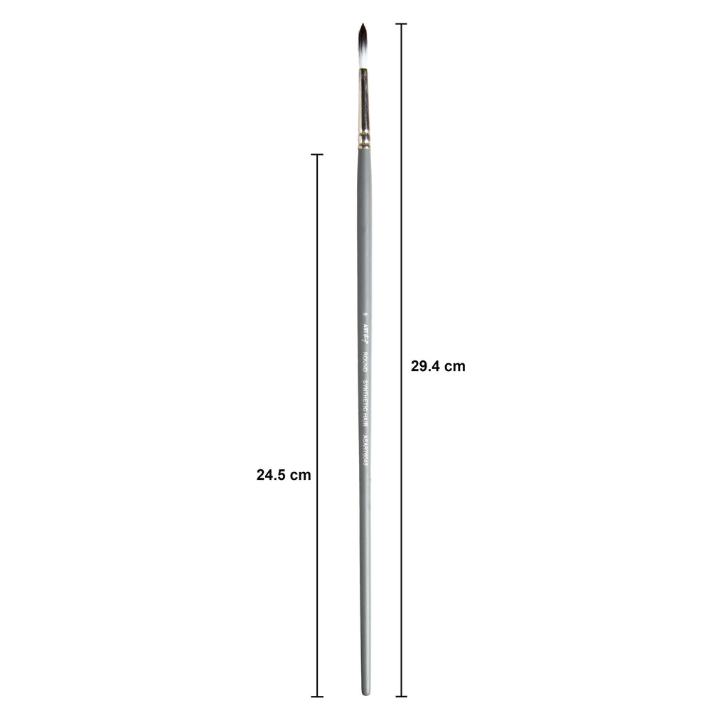 Long Handle Brush Round Synthetic Hair Size 8 Handle Length 250mm