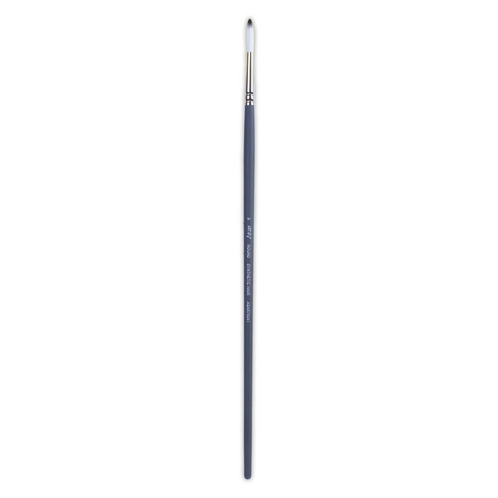 Long Handle Brush Round Synthetic Hair Size 9 Handle Length 250mm 1pc