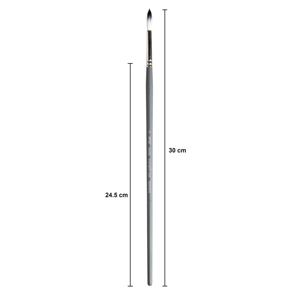 Long Handle Brush Round Synthetic Hair Size 10 Handle Length 250mm