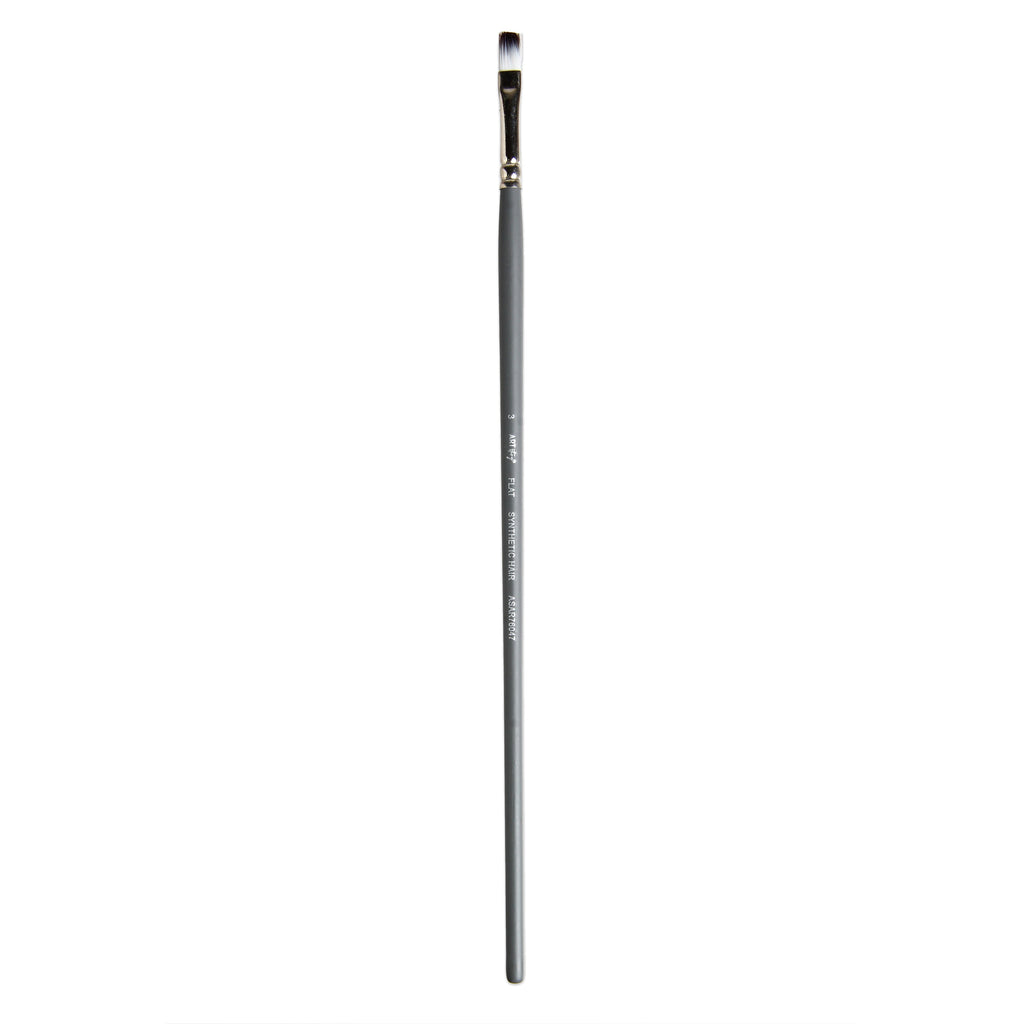 Long Handle Brush Flat Synthetic Hair Size 3 Handle Length 250mm